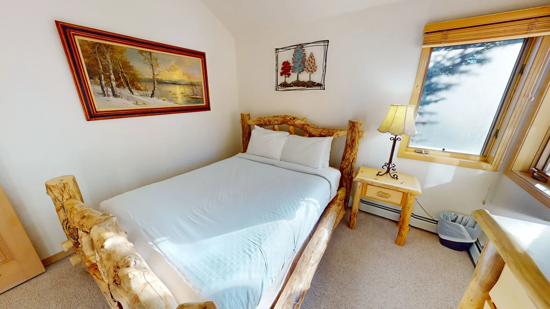 Riverview, upper-level queen bedroom, riverfront luxury vacation rental in Silverthorne, Colorado