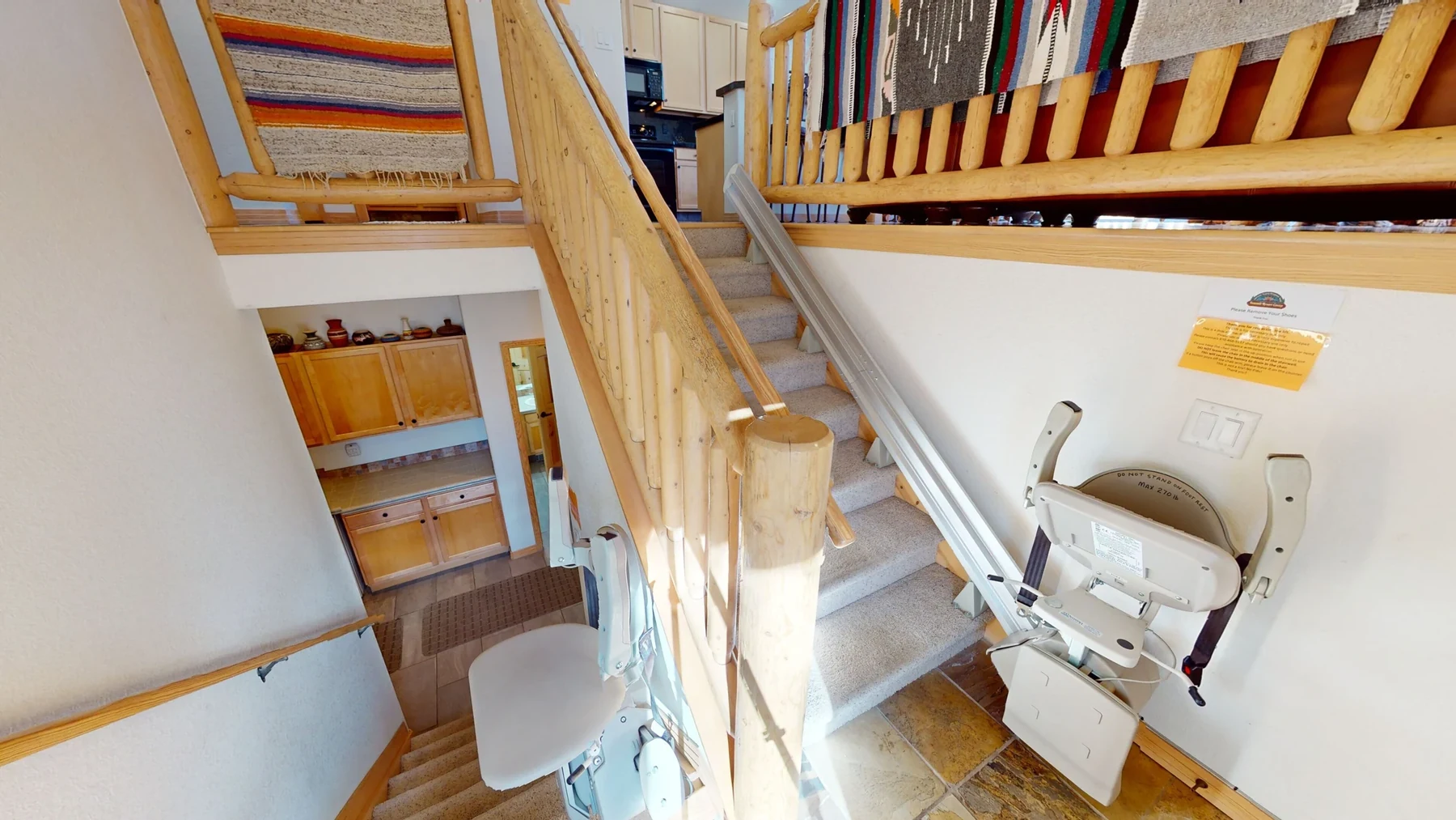 Riverview, stair lift, riverfront luxury vacation rental in Silverthorne, Colorado