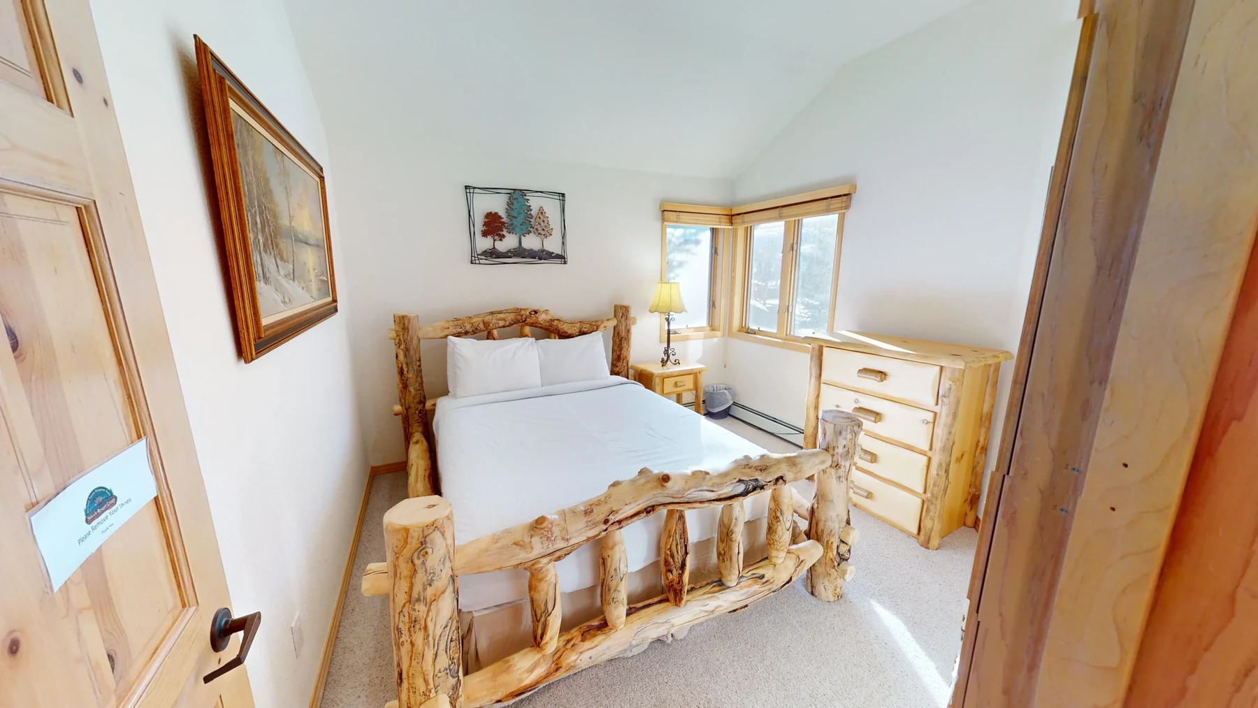 Riverview, upper-level queen bedroom, riverfront luxury vacation rental in Silverthorne, Colorado