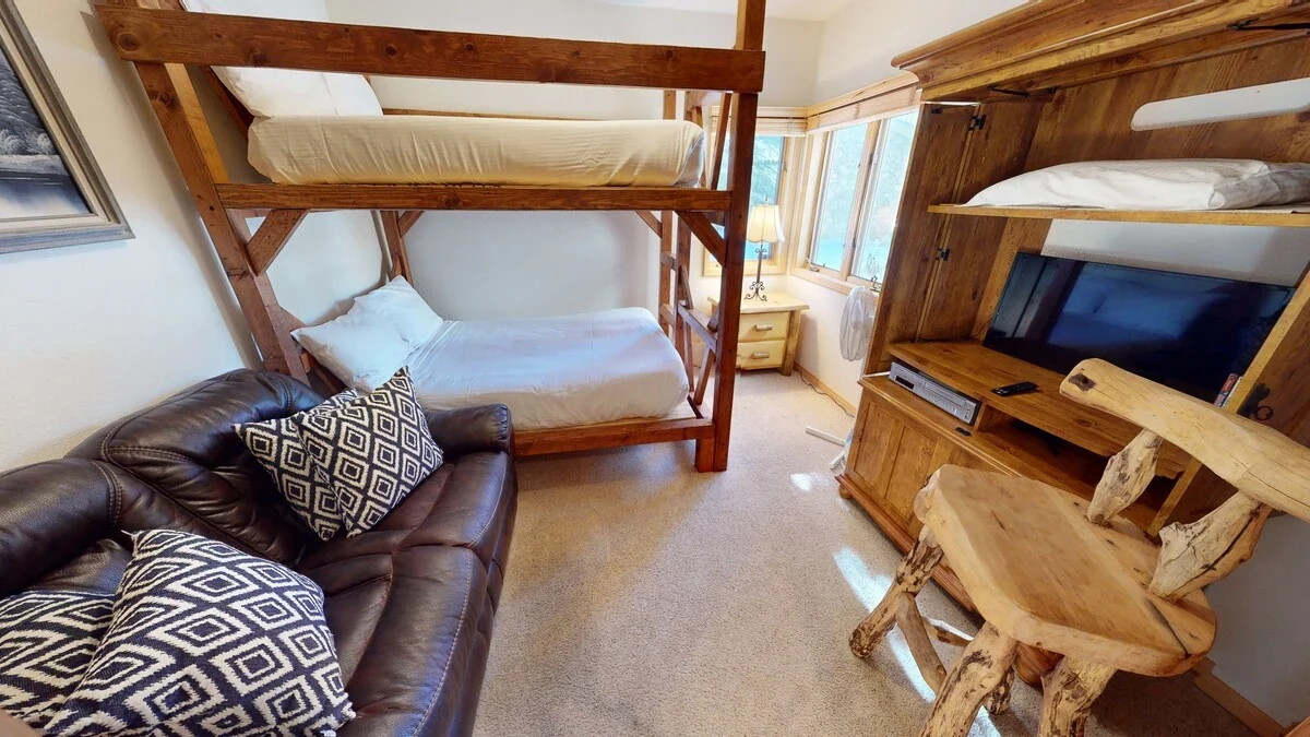 Riverview, den, riverfront luxury vacation rental in Silverthorne, Colorado