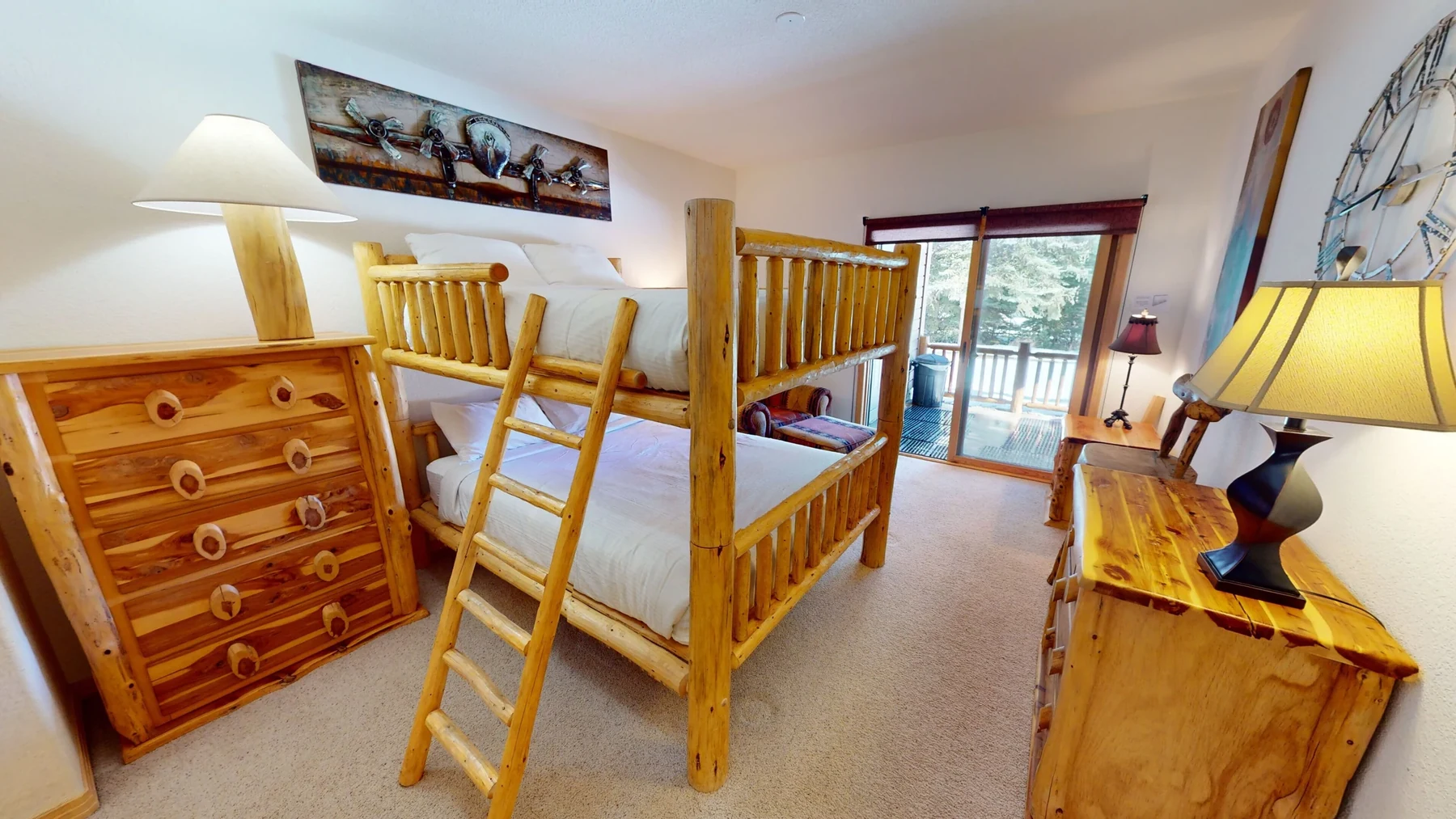 Riverview, bunk bedroom, riverfront luxury vacation rental in Silverthorne, Colorado